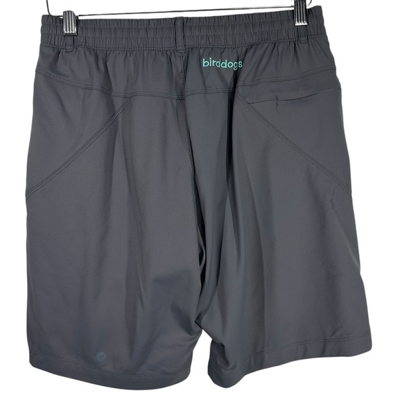 BIRDOGS Grey Lined Elastic Drawstring Waist Shorts with Pockets Medium - Picture 3 of 7